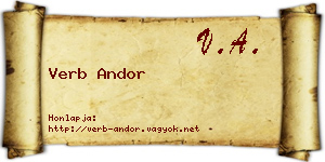 Verb Andor névjegykártya