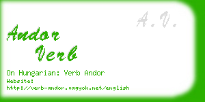 andor verb business card